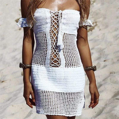 WickedAF dress white / S Beach Crochet Dress (2 Colors)