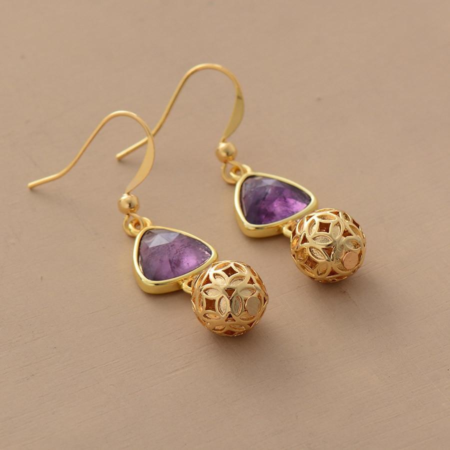 WickedAF earrings Amethyst Gold Charm Earrings