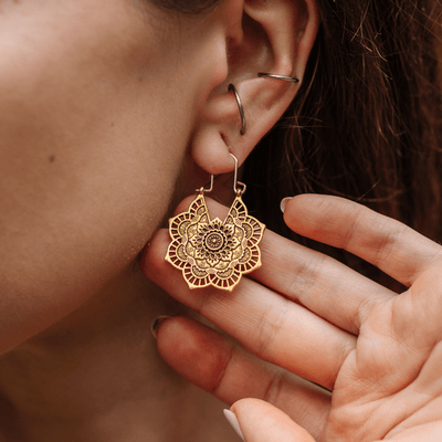 WickedAF earrings Gold Mandala Drop Earrings