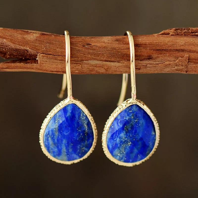 WickedAF earrings Lapis Lazuli Natural Stone Teardrop Earrings