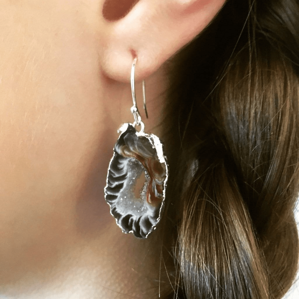Natural Druzy Dangle Earrings - wickedafstore