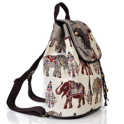 Elephant Canvas Backpack - wickedafstore