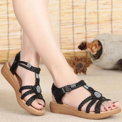 WickedAF Ethnic Style Wedges Sandals