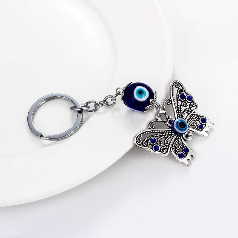 WickedAF Evil Eye Lucky Butterfly Keychain