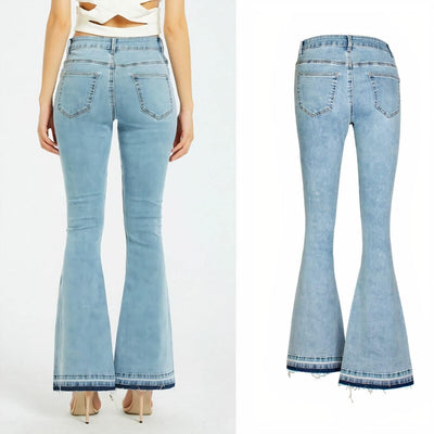 WickedAF Floral Embroidery Flare Jeans