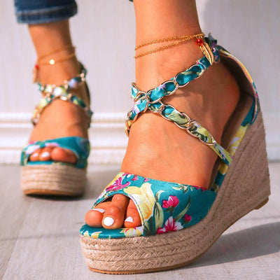 WickedAF Floral Platform Sandals