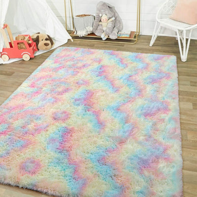 WickedAF Fluffy Rainbow Carpet