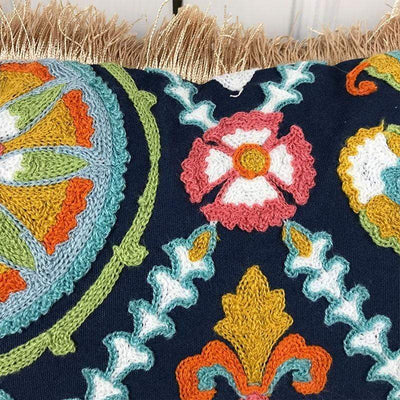 Fringe Ethnic Pattern Embroidery Pillow Case