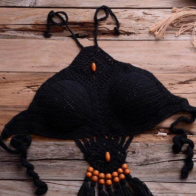 WickedAF Galilea Knitted Bikini Set with Tassels