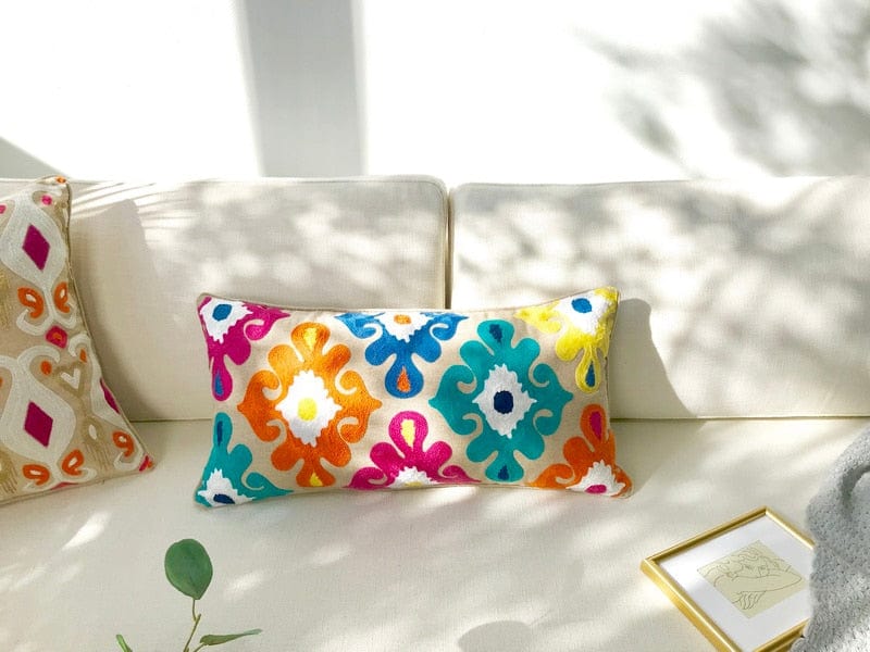 WickedAF Geometric Design Embroidery Pillow Cover