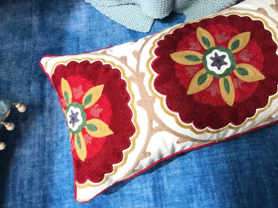 WickedAF Geometric Design Embroidery Pillow Cover