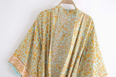 WickedAF Golden Bohemian Maxi Kimono