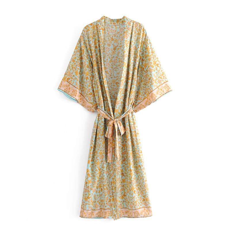 WickedAF Golden / L Golden Bohemian Maxi Kimono