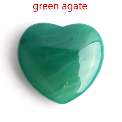 WickedAF green agate Heart Shaped Crystals Gemstones