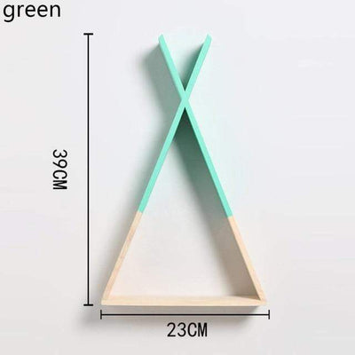 Color Dipped Wooden Triangle Wall Shelf - wickedafstore
