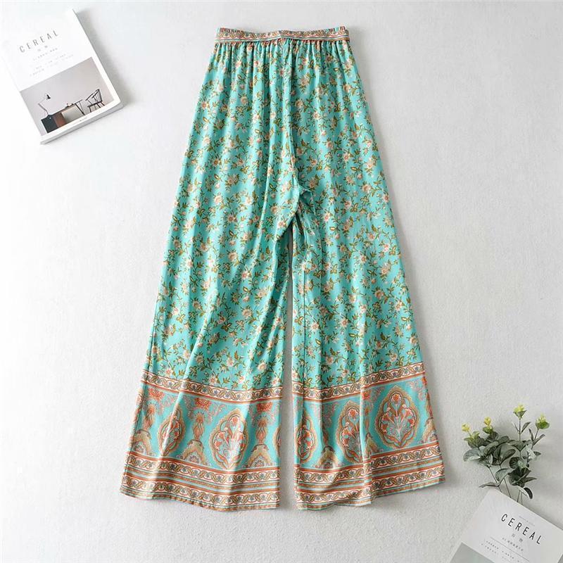 WickedAF Green Floral Matching Cotton Pant Set