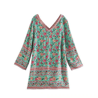 WickedAF Green / S Alyssa Floral Mini Dress