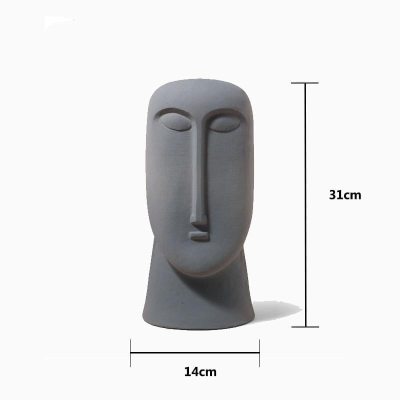 WickedAF Grey Abstract Face Flower Pot