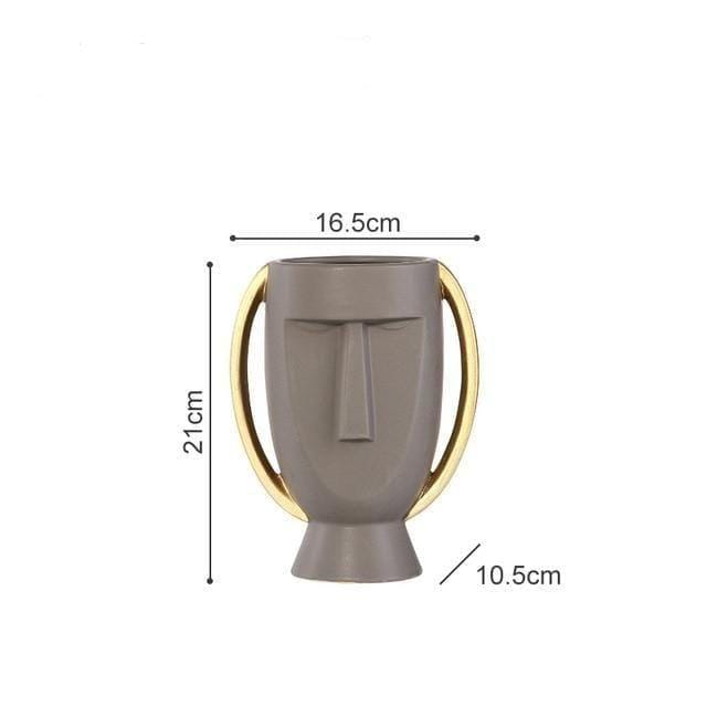 WickedAF Grey Abstract Face Flower Vase
