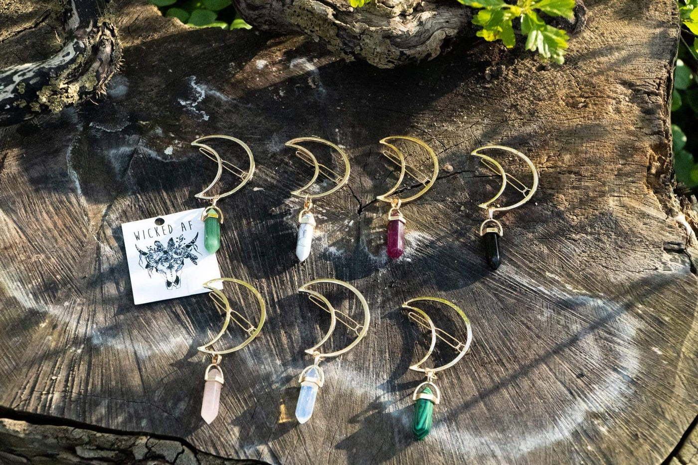WickedAF hairpin Crescent Moon Crystal Hairpin