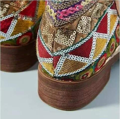WickedAF Hamisi Embroidered Ankle Boots