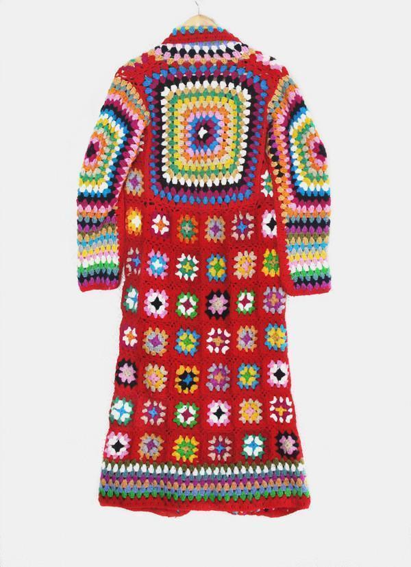 Hand Knitted Rainbow Crochet Cardigan