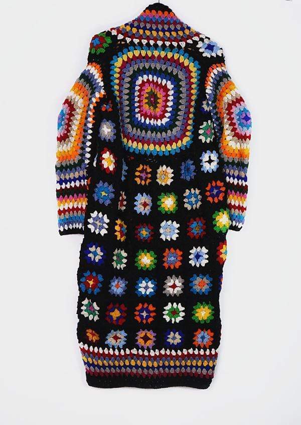 Hand Knitted Rainbow Crochet Cardigan - wickedafstore