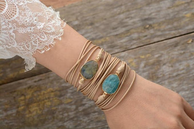 Handmade Natural Amazonite Wrap Bracelet - wickedafstore