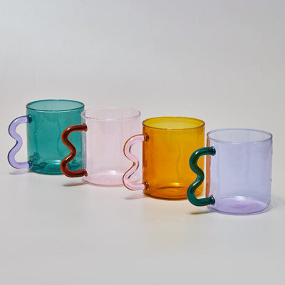 WickedAF Handmade Wavy Ear Glass Mugs