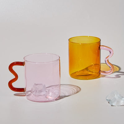 WickedAF Handmade Wavy Ear Glass Mugs