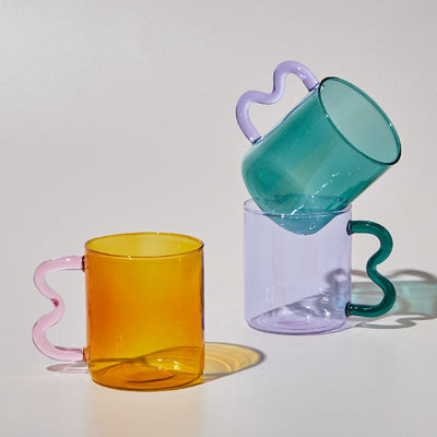 WickedAF Handmade Wavy Ear Glass Mugs