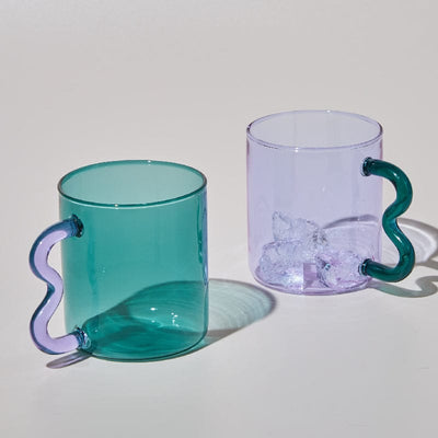 WickedAF Handmade Wavy Ear Glass Mugs