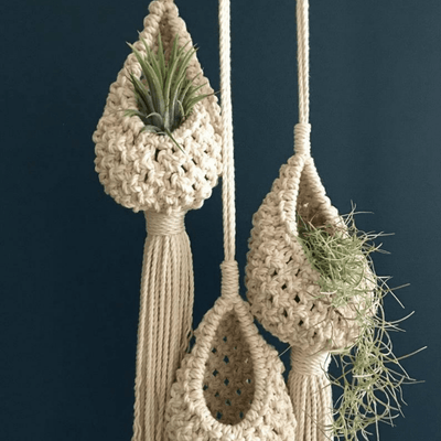 WickedAF Handmade Woven Hanging Flower Basket