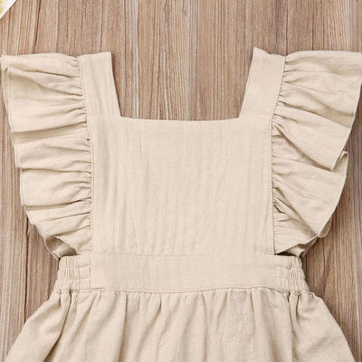 WickedAF Honor Beige Baby Girl and Toddler Dress