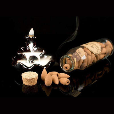 WickedAF incense cones Backflow Incense Cones Glass Bottle 60pcs