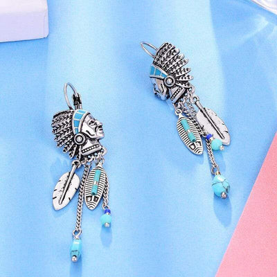 WickedAF Indian Figurine Tassel Earrings