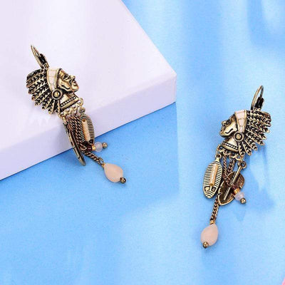 WickedAF Indian Figurine Tassel Earrings