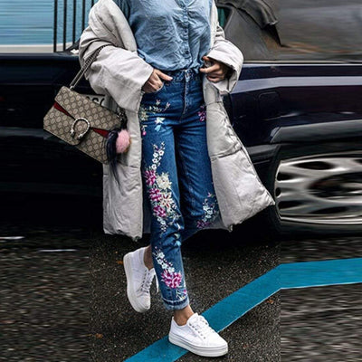 Brigitte Floral Blue Jeans