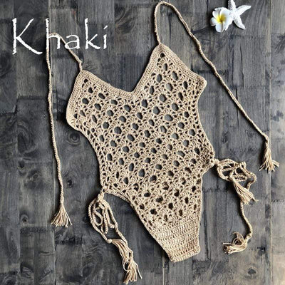 WickedAF Khaki / L Fernanda Crochet Monokini