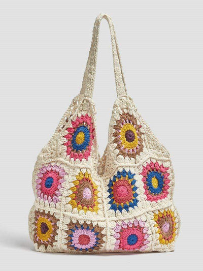WickedAF Knitted Floral Tote Bag