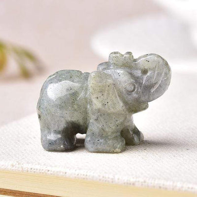 WickedAF Labradorite Natural Crystal Elephant Figurine