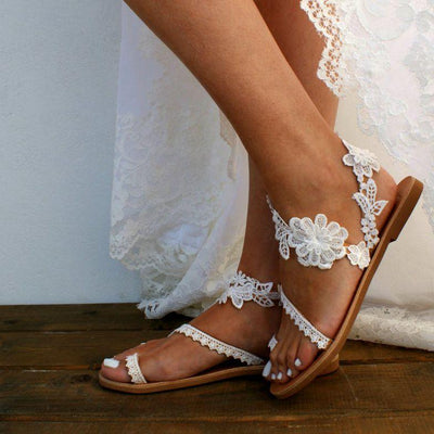 WickedAF Lace Floral Sandals