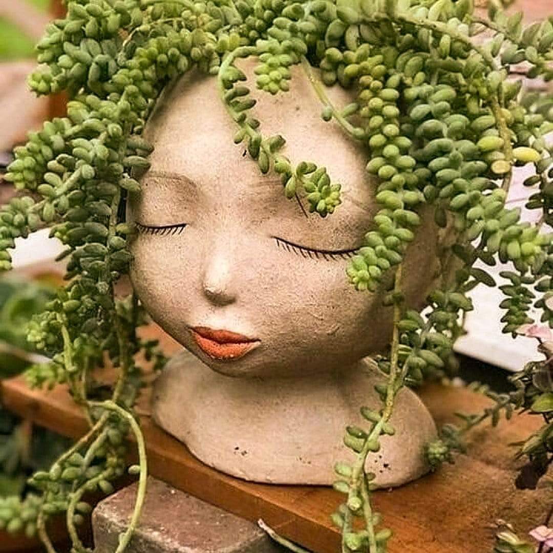 head planter pots Lady Of The Flowers Head Planter