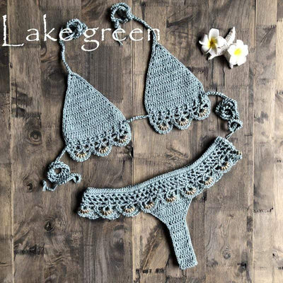 WickedAF Lake green / L Viviana Crochet Bikini Set