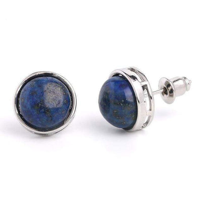 WickedAF Lapis Natural Stone Round Earrings