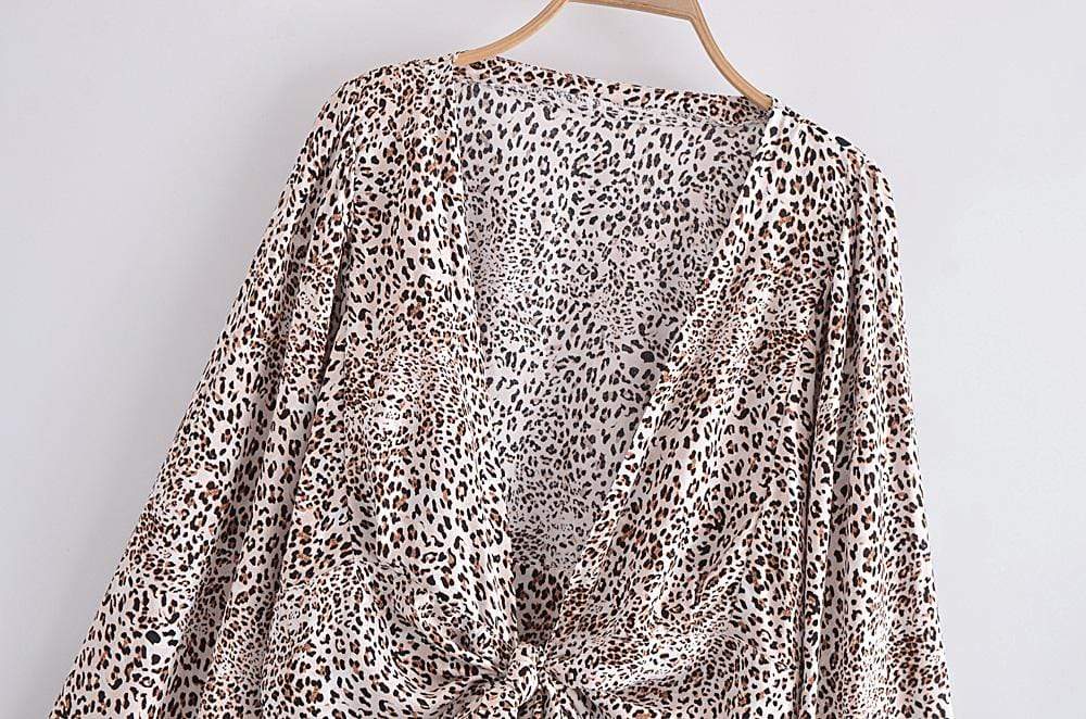 WickedAF Leopard Print Cropped Blouse