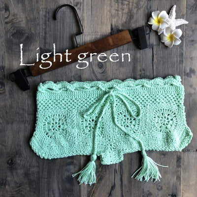 WickedAF Light green / ONE SIZE Boho Knitted Mini Shorts