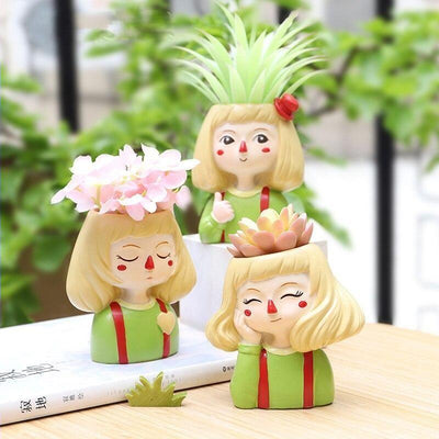 WickedAF Little Blonde Girl Flower Pot