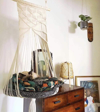 Macrame Wall Hanging Cat Bed