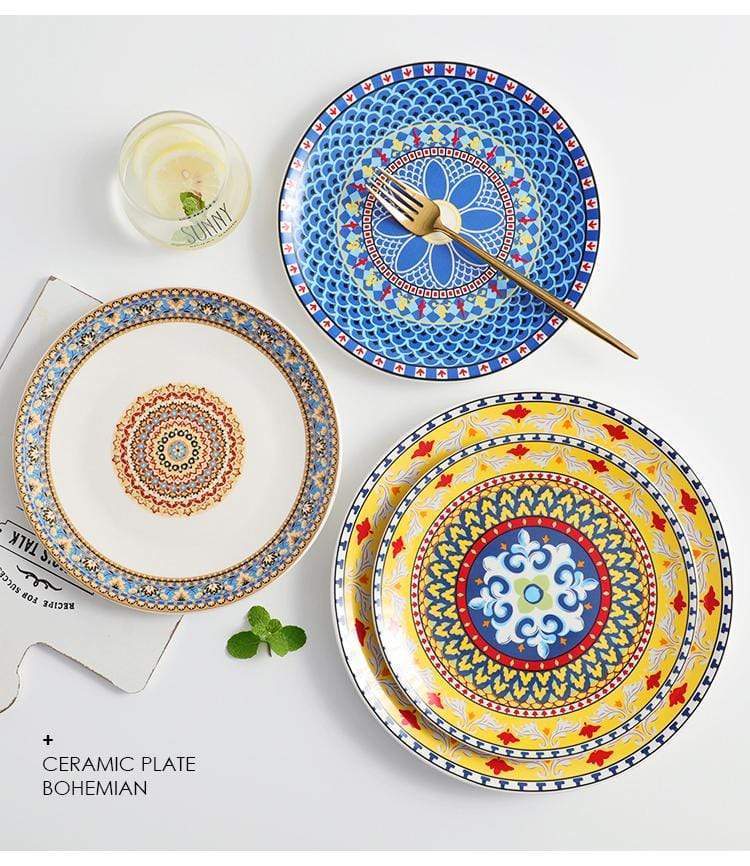 Mandala Ceramic Plates - wickedafstore